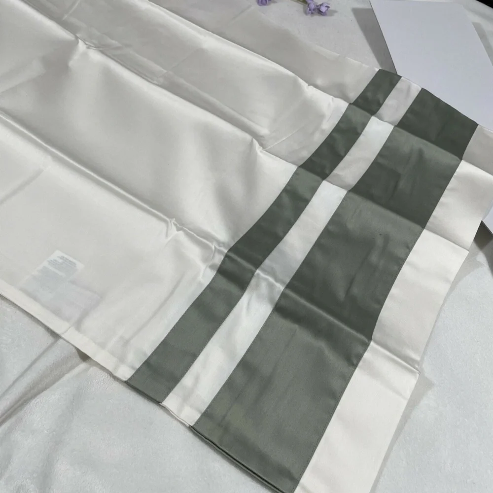 NIB [ 1 King ] Pillowcase for Frette At Home Brenta in Ivory‎ / Sage Green